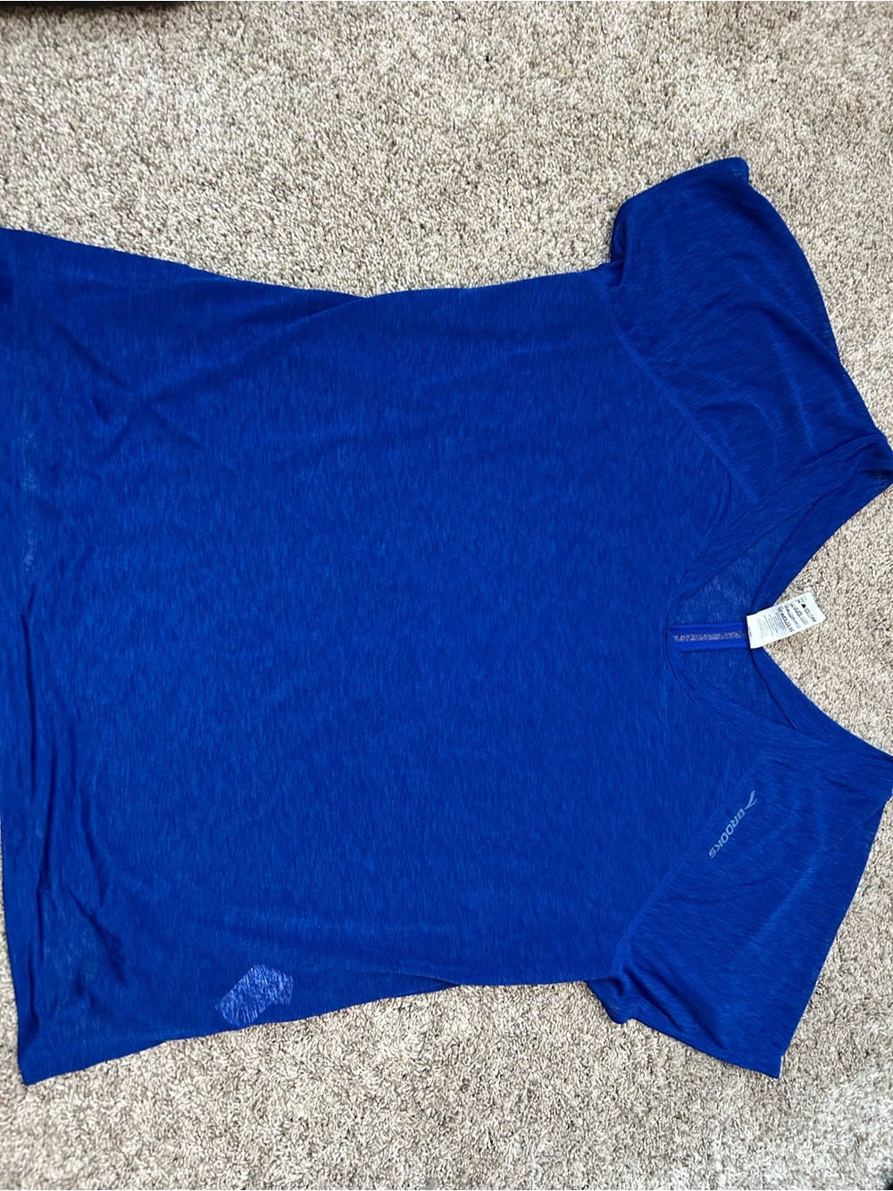 Brooks Women's Blue V-Neck Short Sleeve Running Athletic Shirt Size L